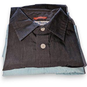 2 Urban Pipeline Max Boys Button Sh Sleeve Shirts New Black Gray Virdian Green M